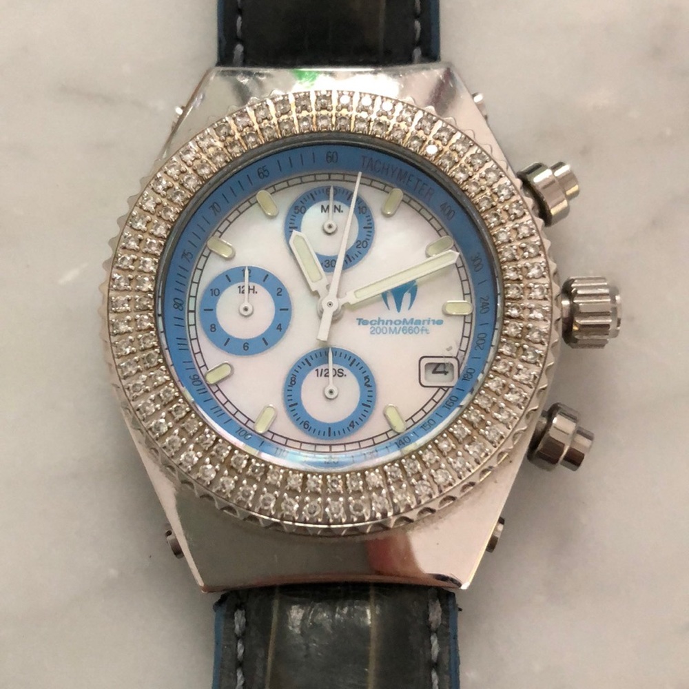 Technomarine chronograph Watch with diamonds.